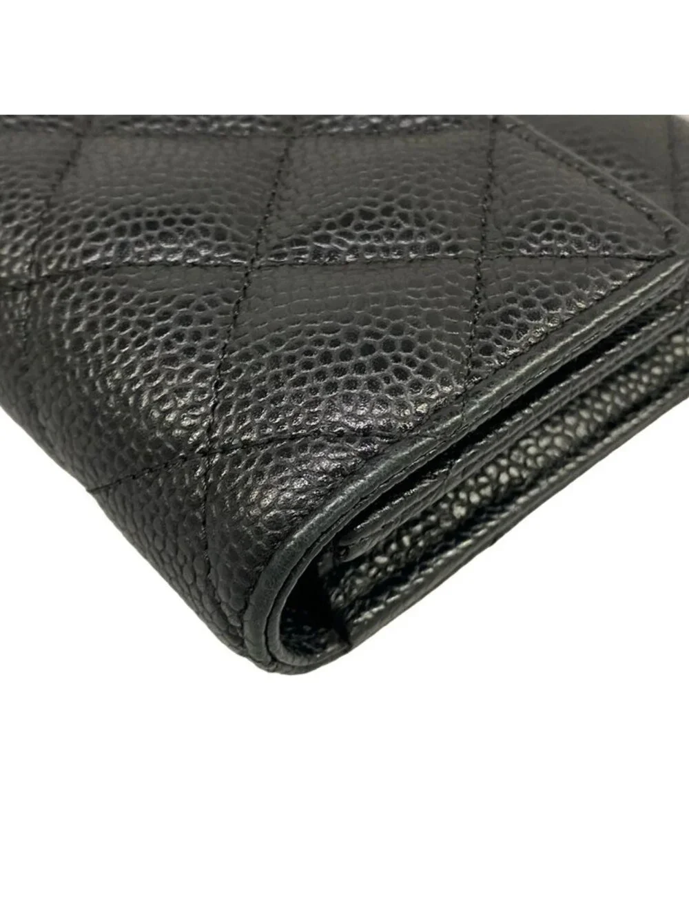 Chanel Wallet Quilted Black Silver